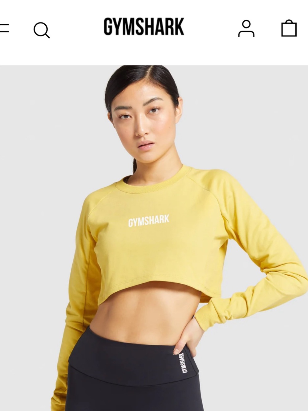 Gymshark Women’s Yellow Cropped Sweat Top